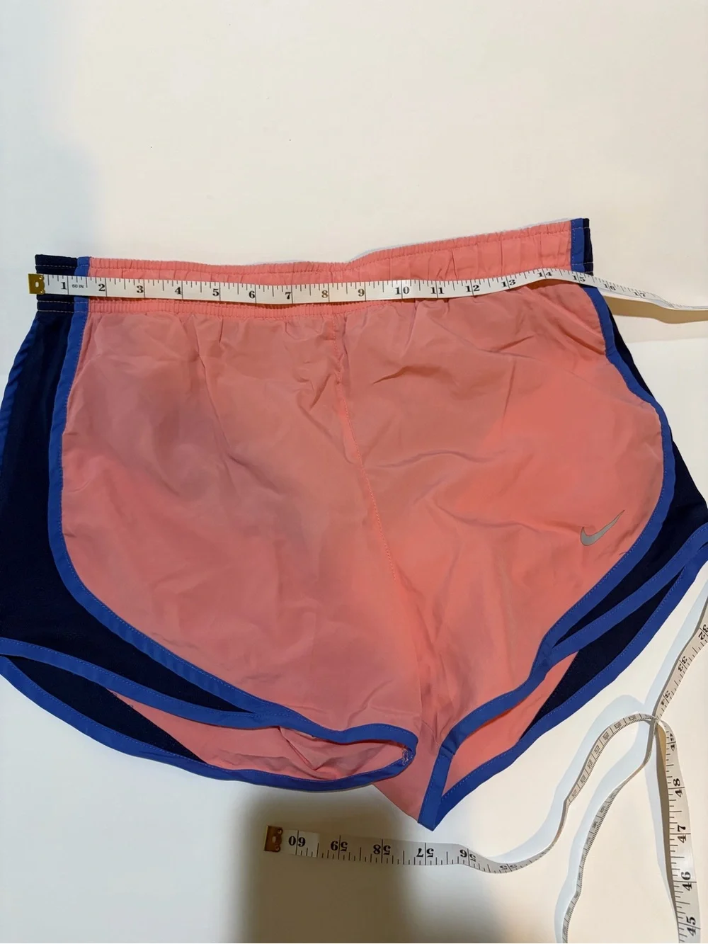 Nike Girls XL Dri-FIT Tempo Running Shorts Pink Coral Blue Athletic Lined
